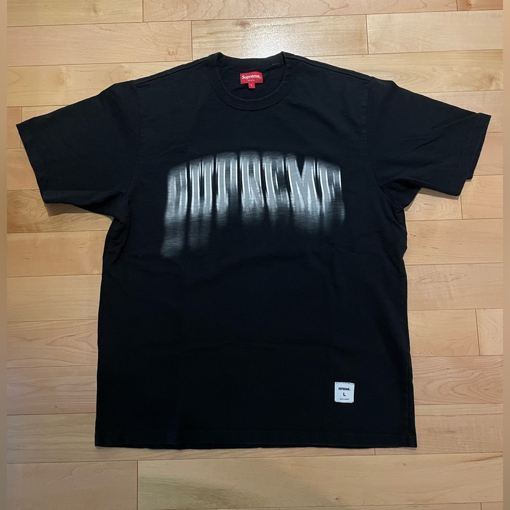 SUPREME BLURRED ARC S/S 2021 BLACK T SHIRT LARGE